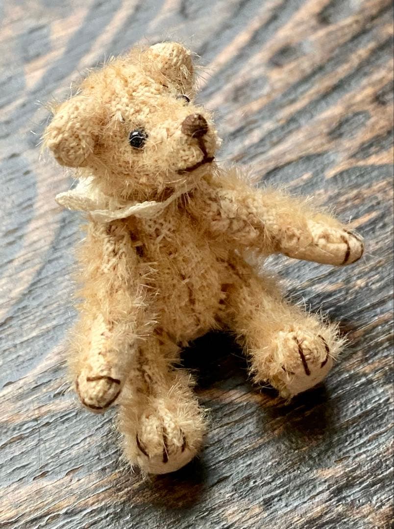 ミニチュア作家NaoColle（なおこれ）さん テディベア　ビンテージ布