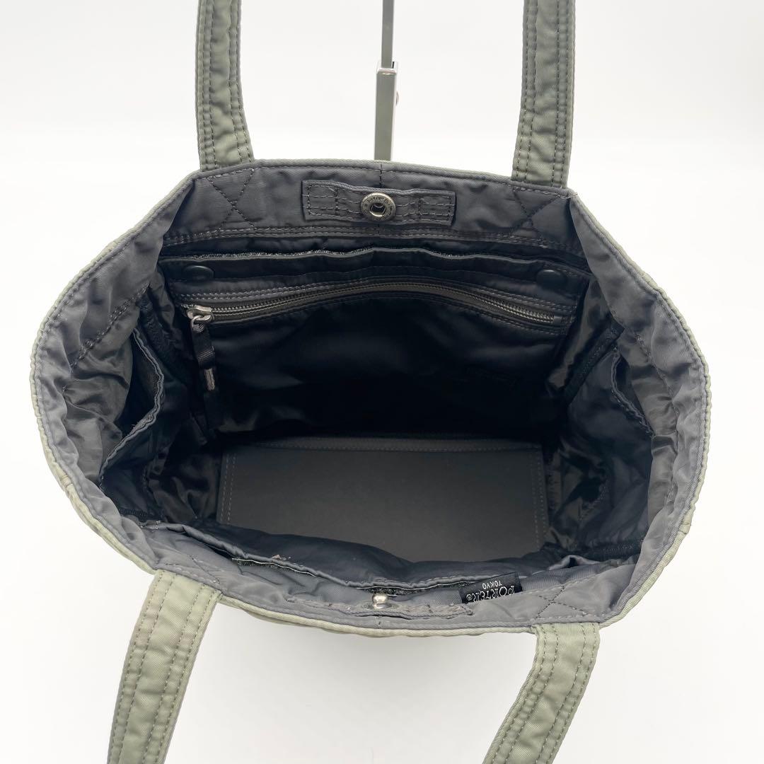 PORTER CREAM トートバッグ　カーキ　グリーン　ナイロン　ポーチ付き