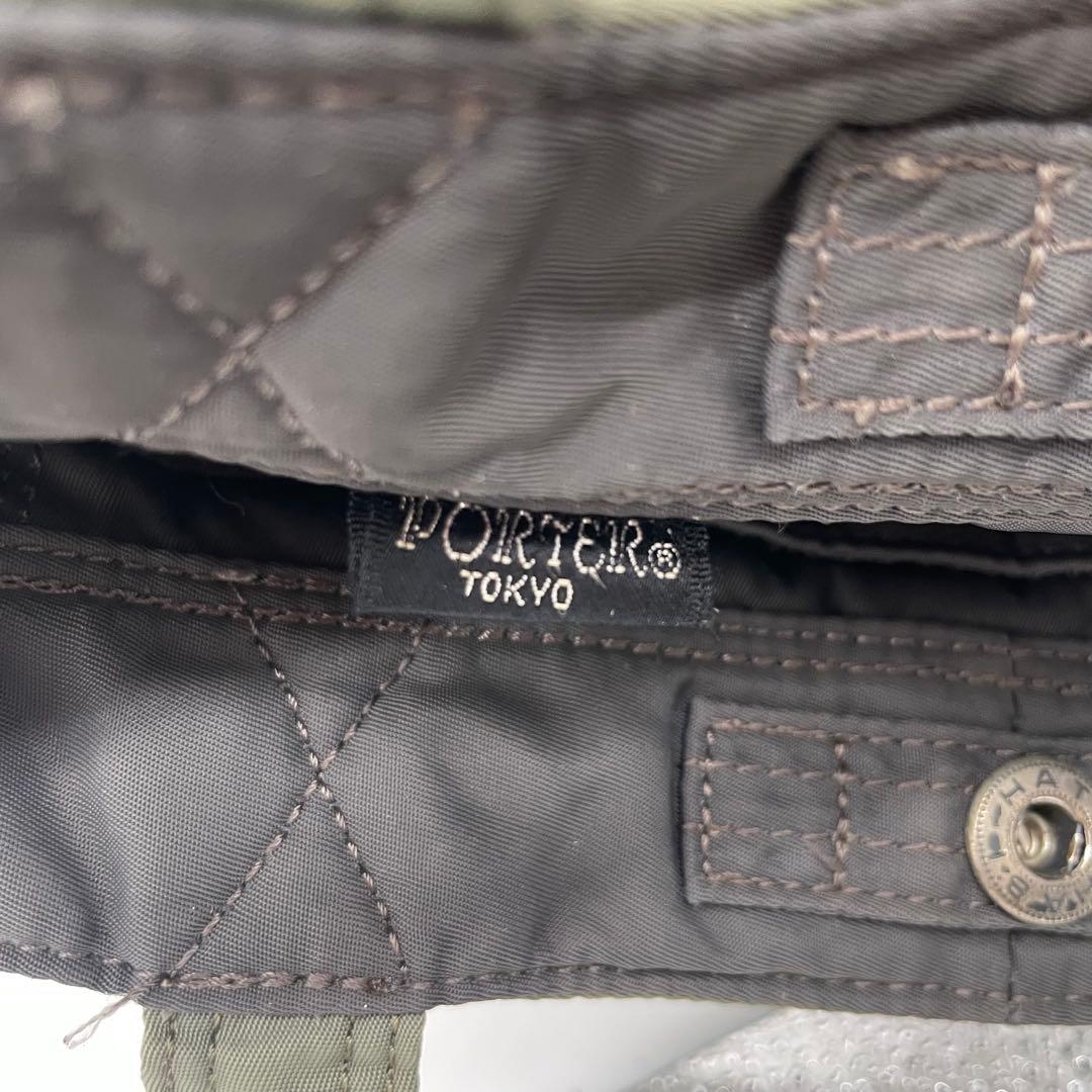 PORTER CREAM トートバッグ　カーキ　グリーン　ナイロン　ポーチ付き