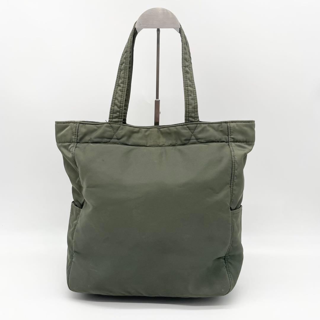 PORTER CREAM トートバッグ　カーキ　グリーン　ナイロン　ポーチ付き