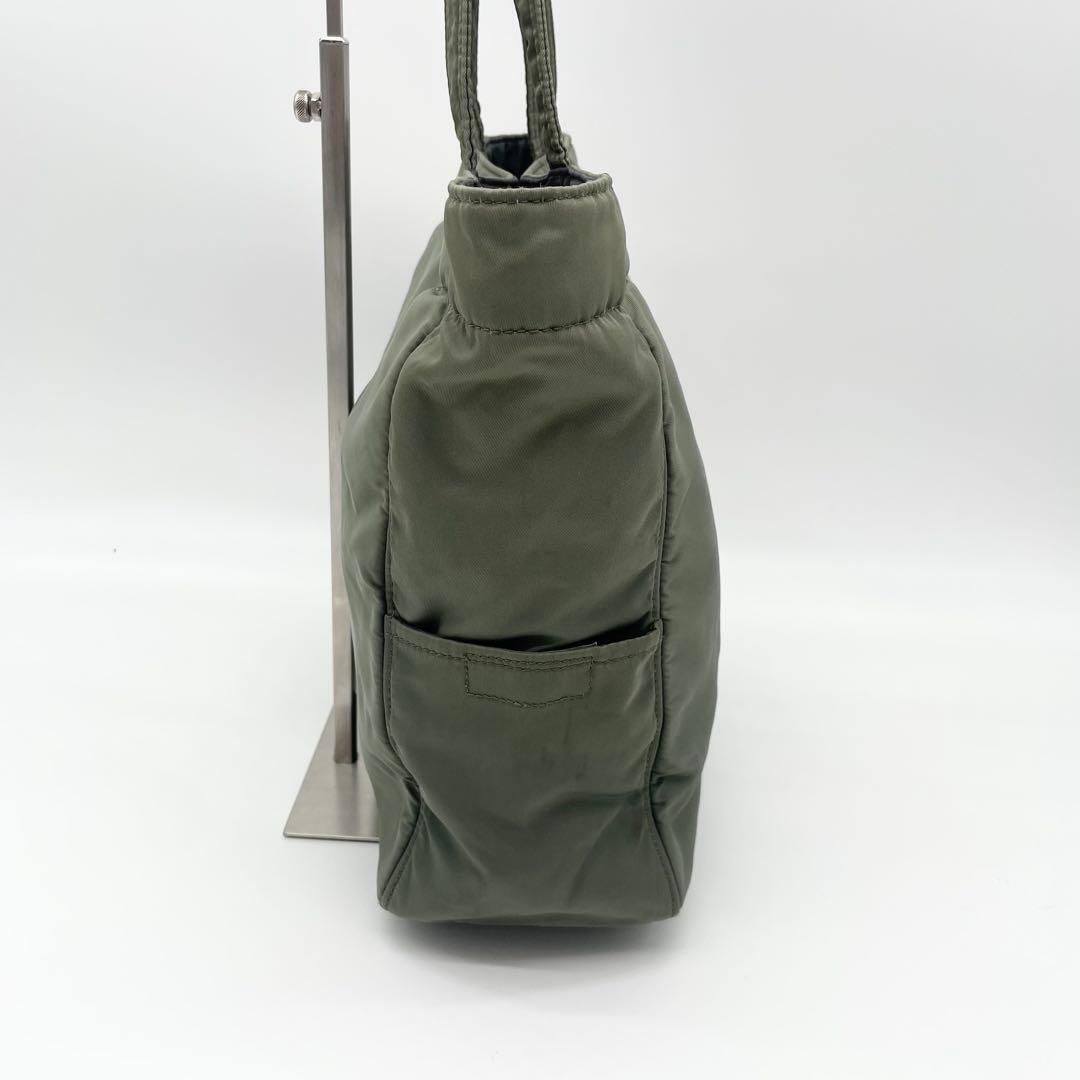 PORTER CREAM トートバッグ　カーキ　グリーン　ナイロン　ポーチ付き