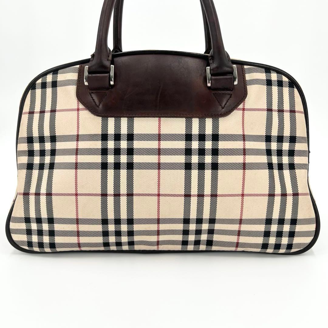 美品✨　バーバリー　ボストンバッグ　ノバチェック　ロゴプレート　レザー