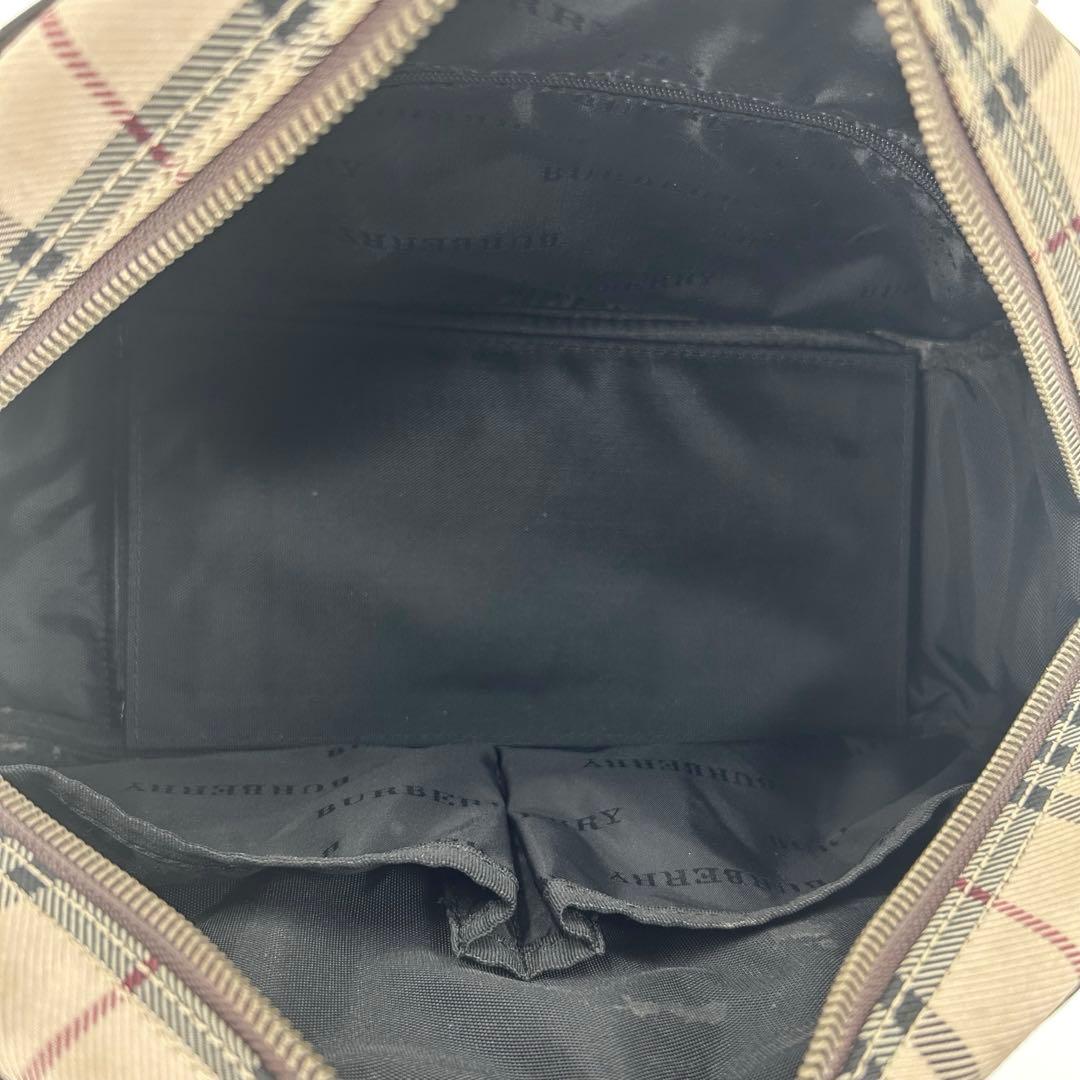 美品✨　バーバリー　ボストンバッグ　ノバチェック　ロゴプレート　レザー