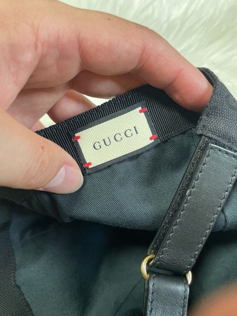 GUCCI ブラックGGパターンキャップ　XL