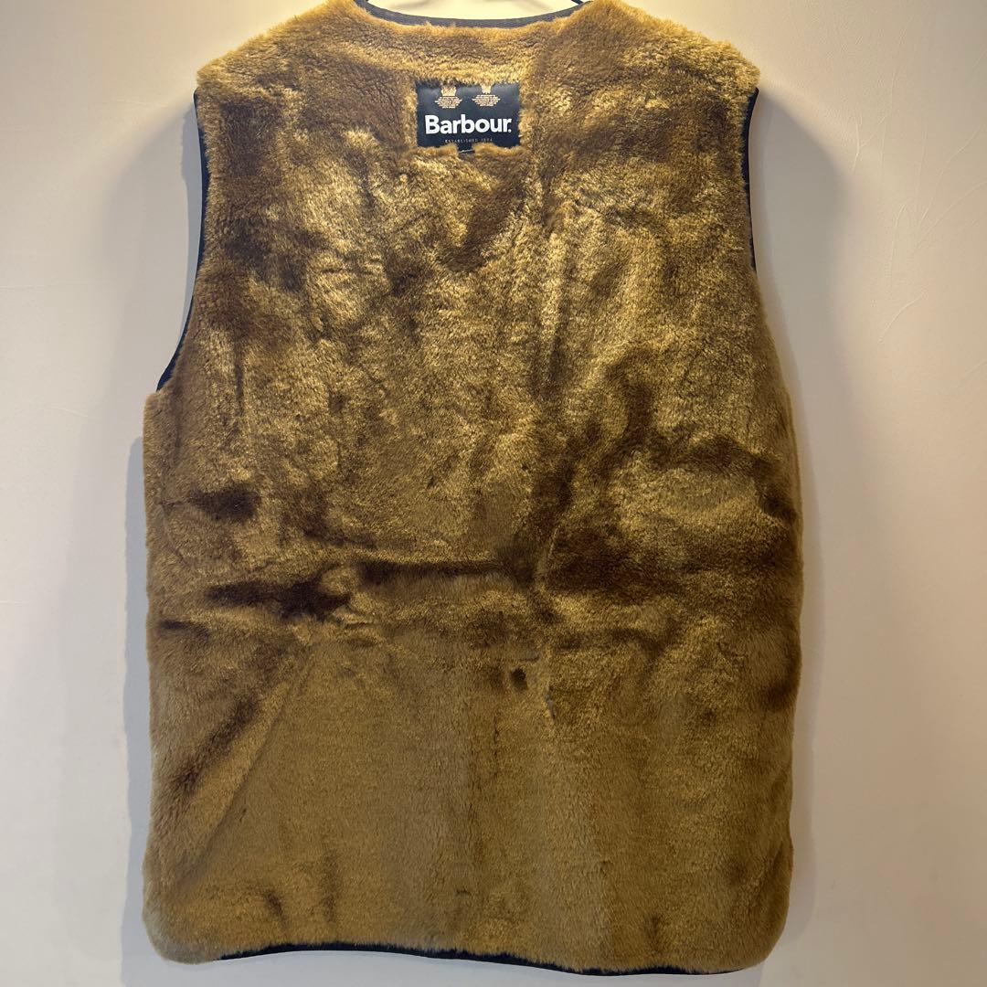 Barbour ファー ベスト 38 ブラウン