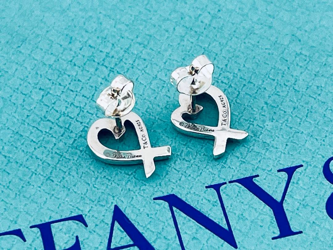 c985 美品　ティファニー　ラビングハート　ピアス　パロマピカソ　925