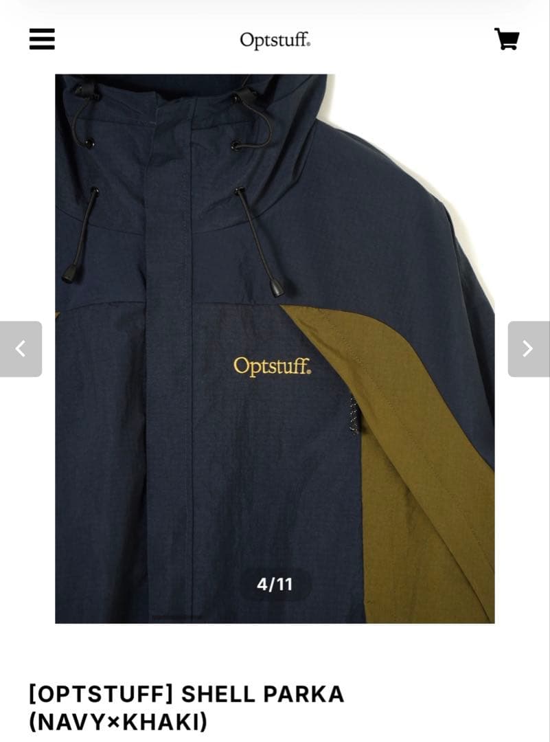 [OPTSTUFF] SHELL PARKA (NAVY×KHAKI) M