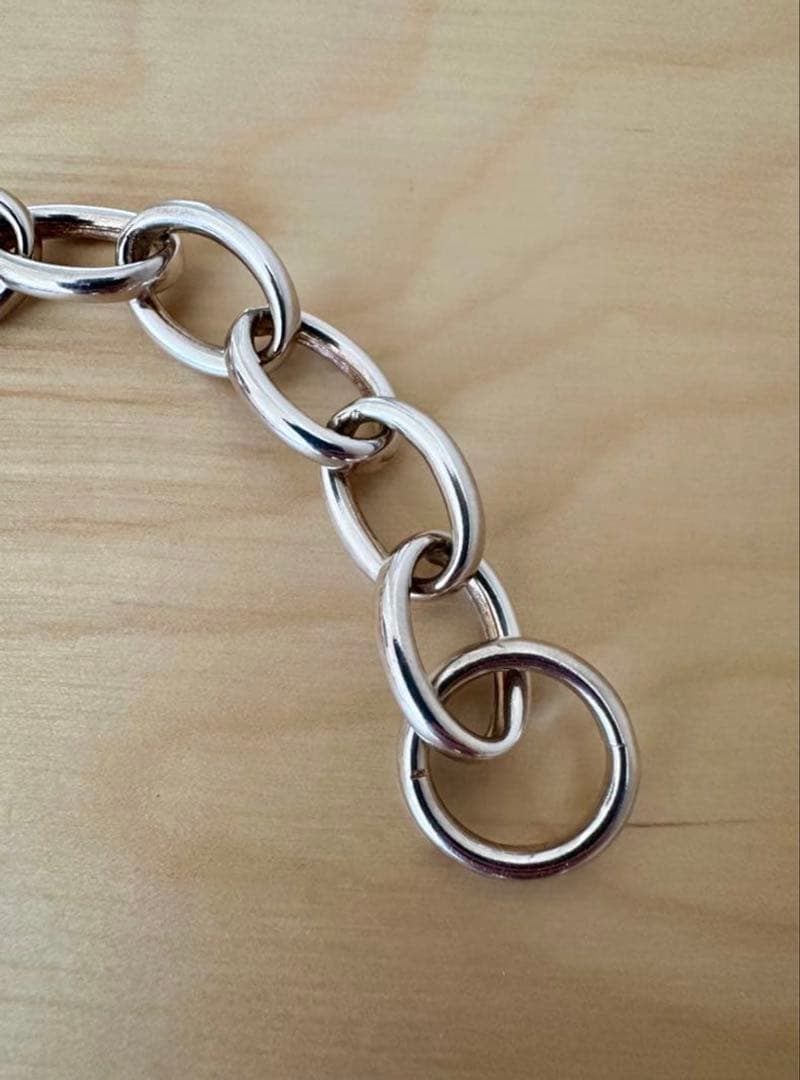 ヘビーチェーンオーバルブレスレットヴィンテージシルバー925