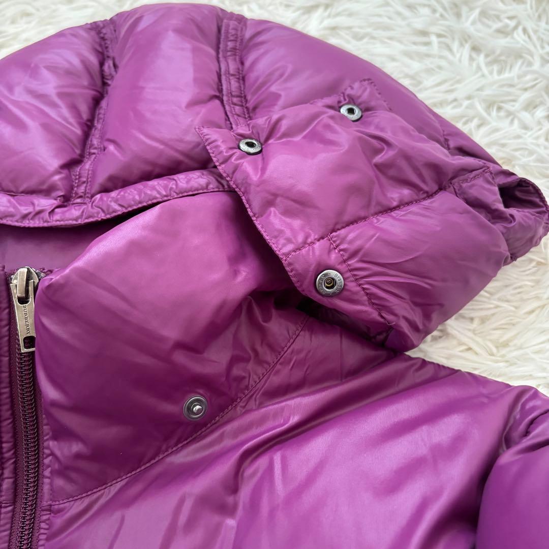 バーバリーロンドン ノバチェック ダウンジャケット レディース40 L パープル