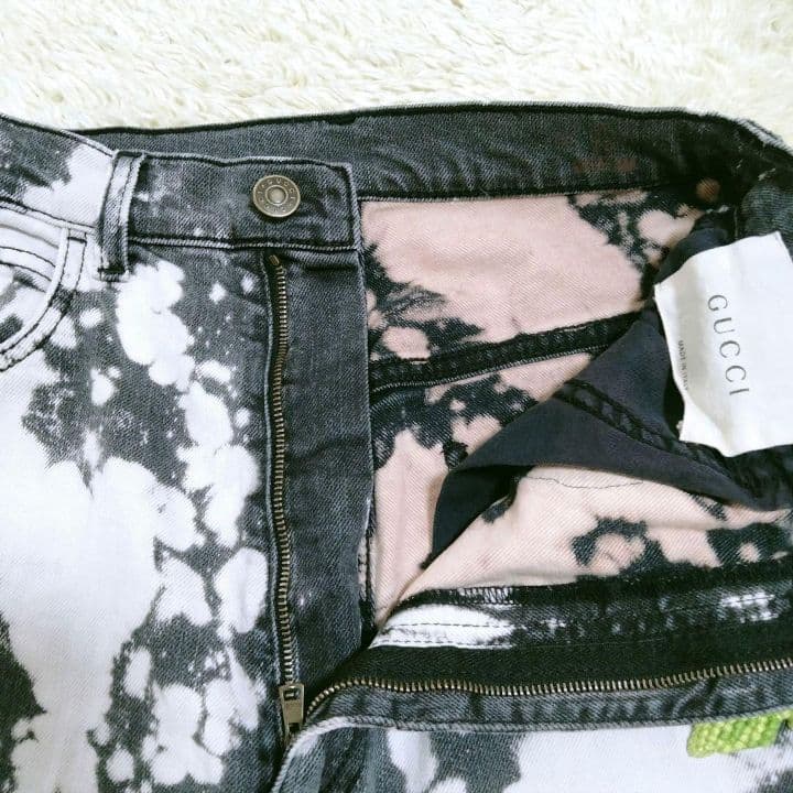 2072 美品 GUCCI ブリーチデニムパンツ ミケーレ期 タイガー 刺繍