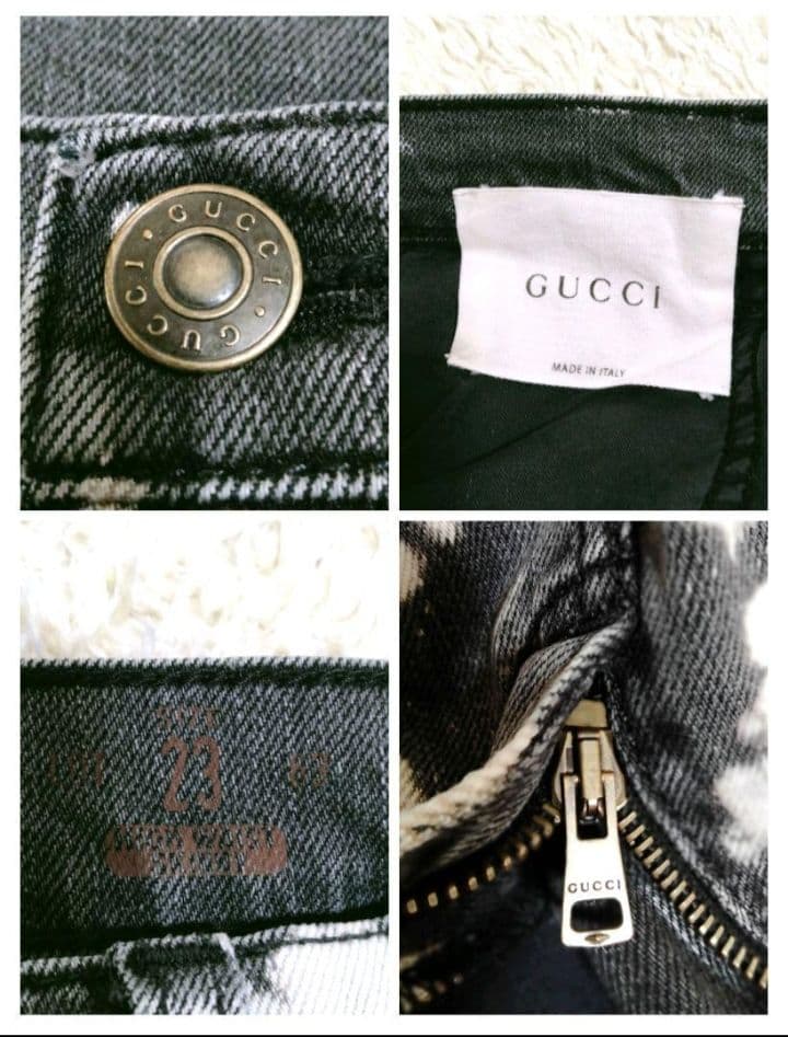 2072 美品 GUCCI ブリーチデニムパンツ ミケーレ期 タイガー 刺繍