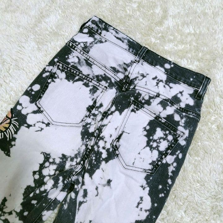 2072 美品 GUCCI ブリーチデニムパンツ ミケーレ期 タイガー 刺繍