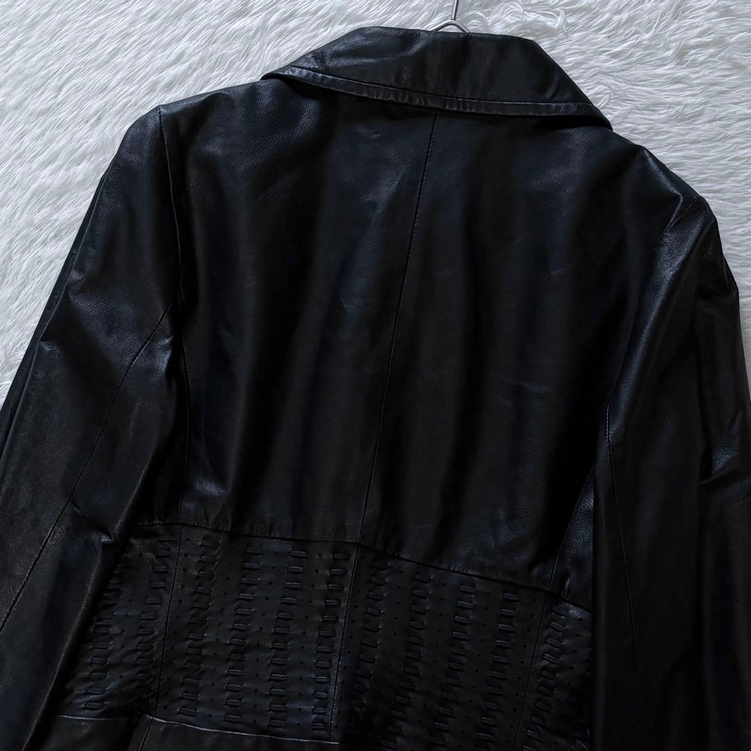 【極美品】スポーツマックス Max Mara ペプラム レザージャケット 短丈