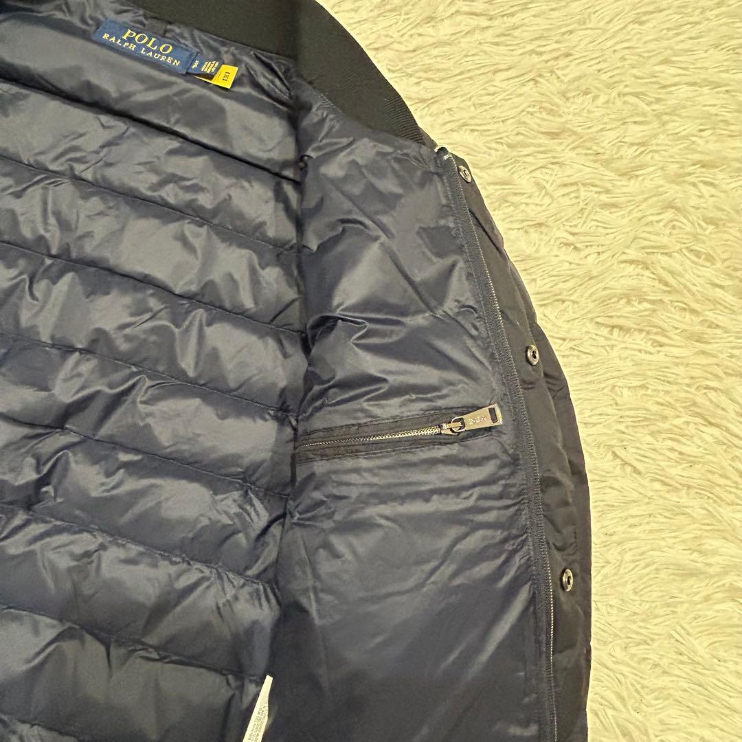 ポロラルフローレン　ダウンジャケット　ポニー刺繍　黒　近年　ロゴジップ　短丈