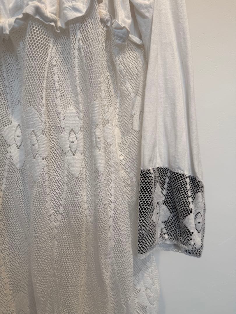 中目黒 古着屋 h アッシュリメイクチャーチドレスホワイト ロングスリーブ