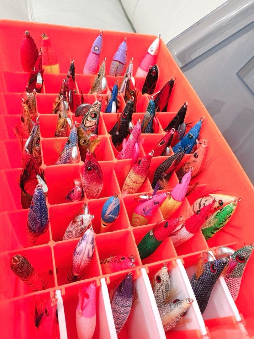 イカメタルスッテ大量！未使用品70%以上含 計53個ケース付き