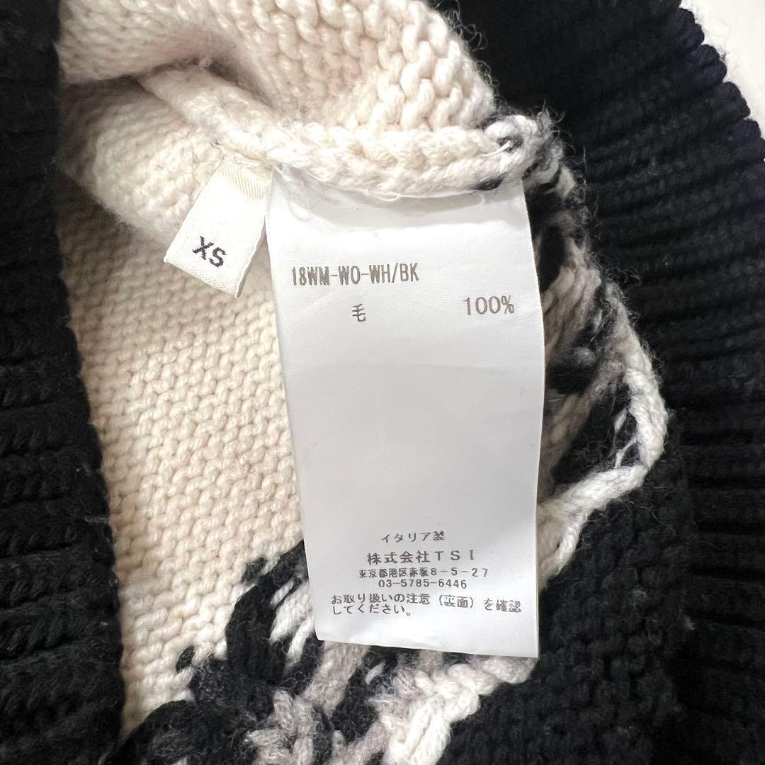 クリスタセヤ ノルディック オーバーサイズ ニット ウール ホワイト ブラック