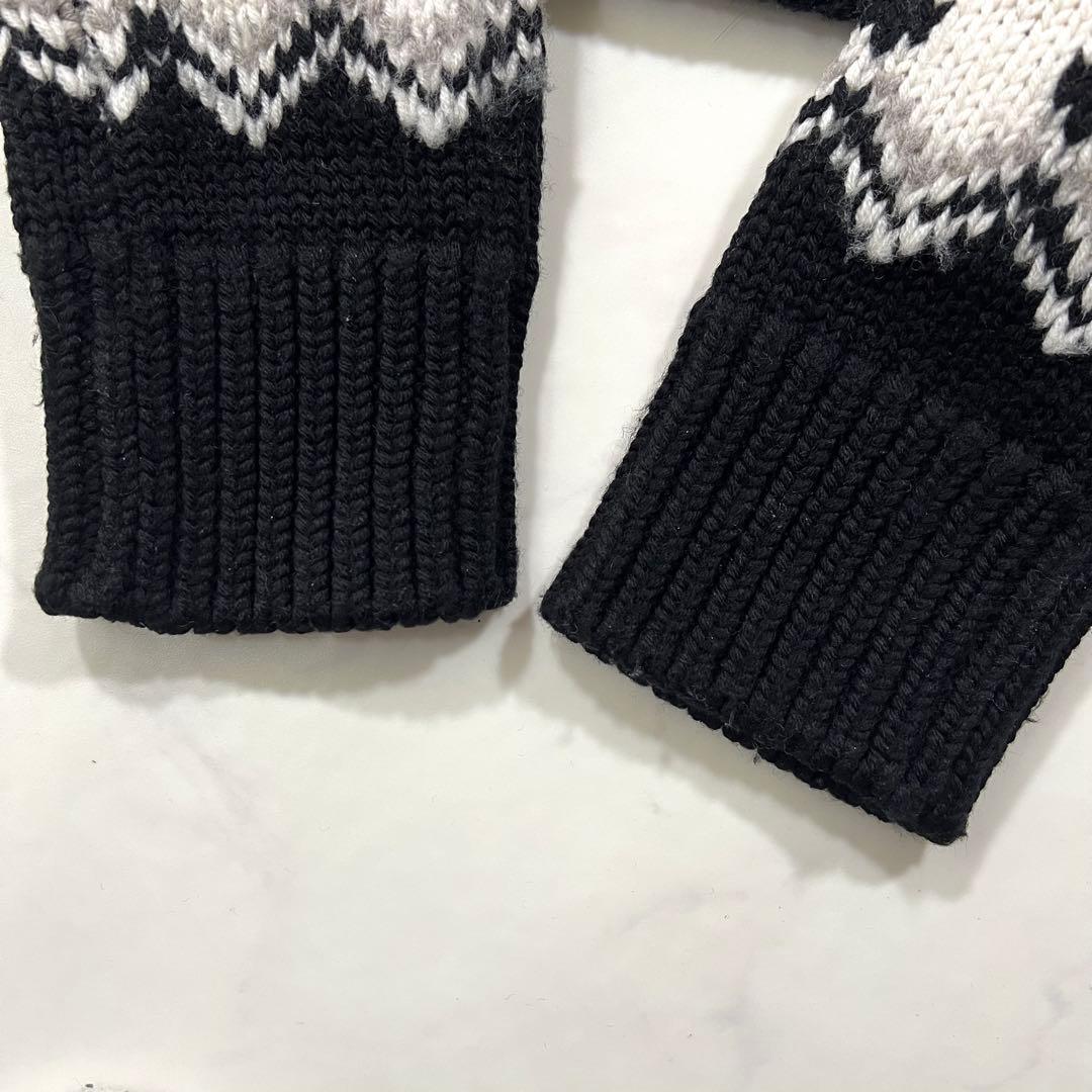 クリスタセヤ ノルディック オーバーサイズ ニット ウール ホワイト ブラック