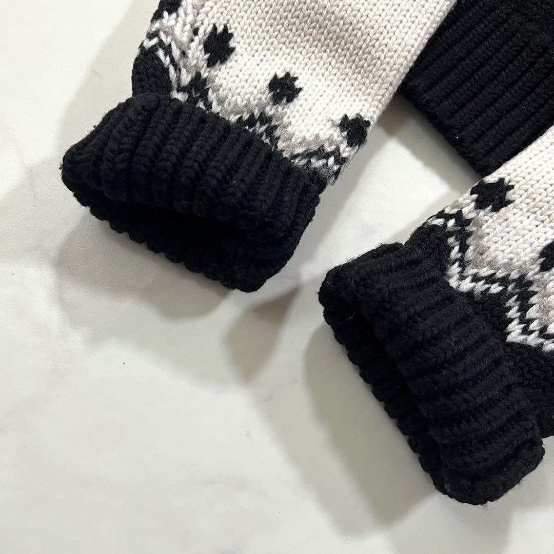 クリスタセヤ ノルディック オーバーサイズ ニット ウール ホワイト ブラック