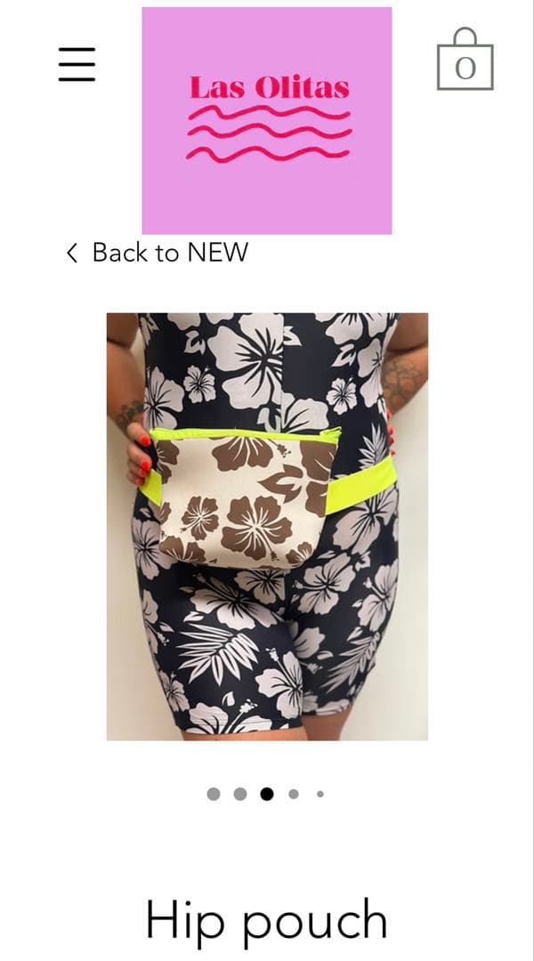 Las Olitas ヒップポーチ ハイビスカス柄・チェック柄