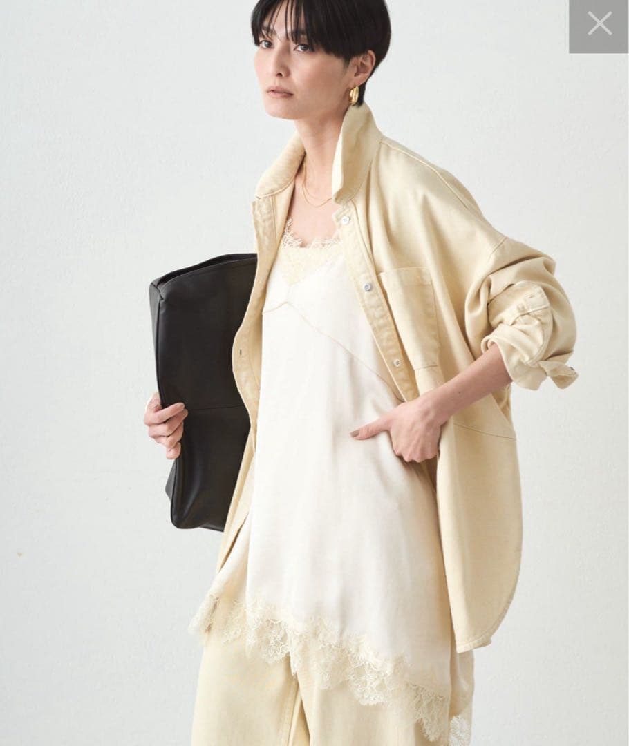 【新品未使用】ラウンジドレス　レースキャミ　アイボリー