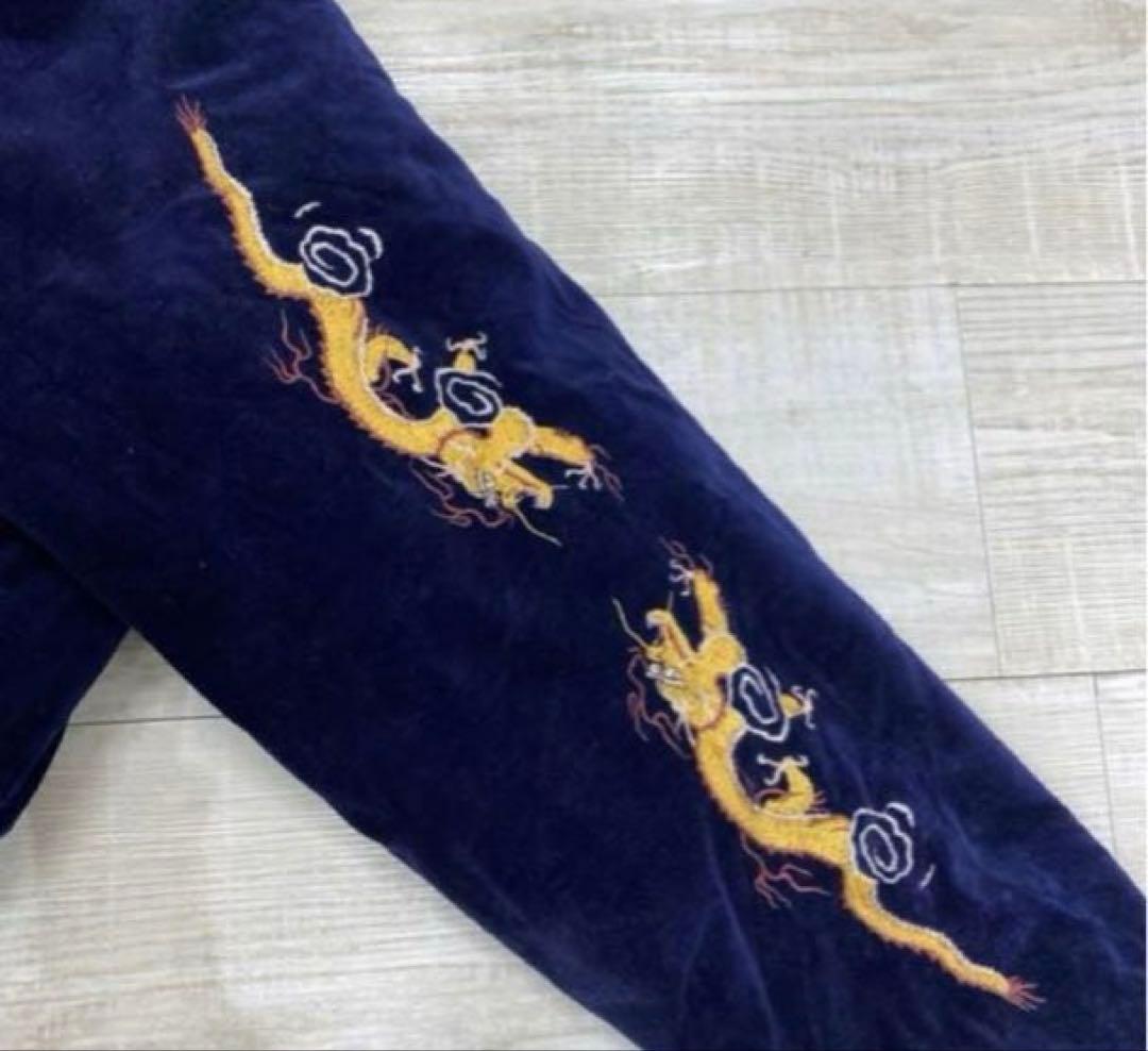 値下げok！　別珍 スカジャン ブルゾン 顔虎 龍　　Yokosuka