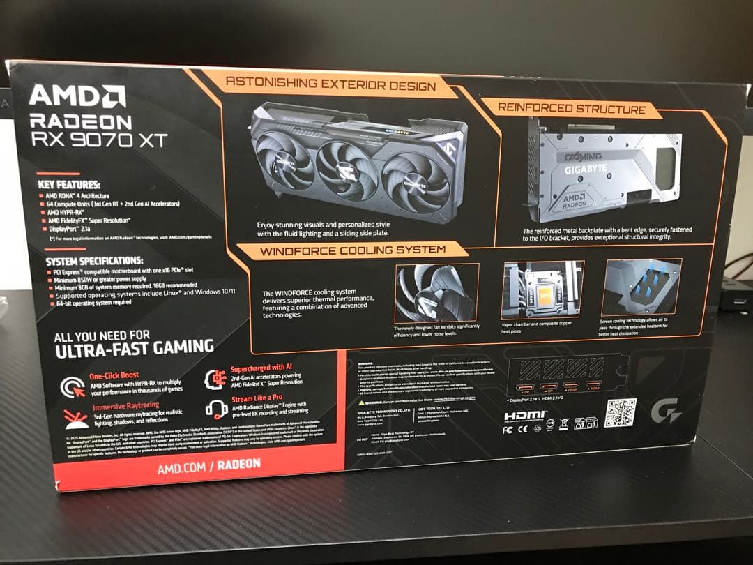 グラフィックボード・グラボ・ビデオカード GIGABYTE Radeon RX9070XT GAMING OC 16G