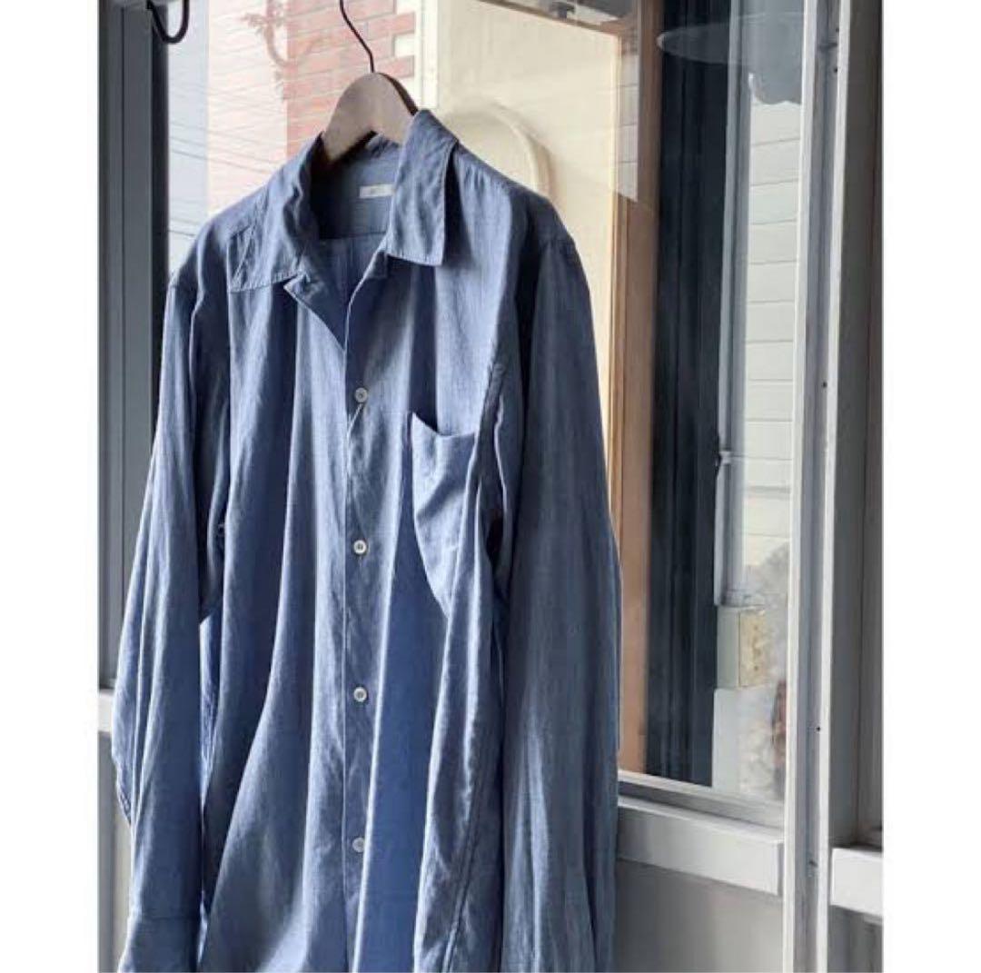 COMOLI 新型コモリシャツ サイズ4 青　ブルー