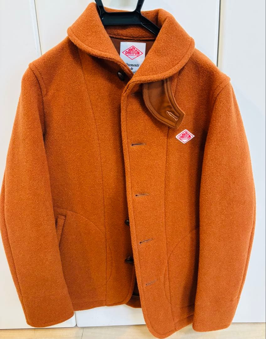 【美品】DANTON ダントン ウールモッサコート オレンジ系　３８サイズ