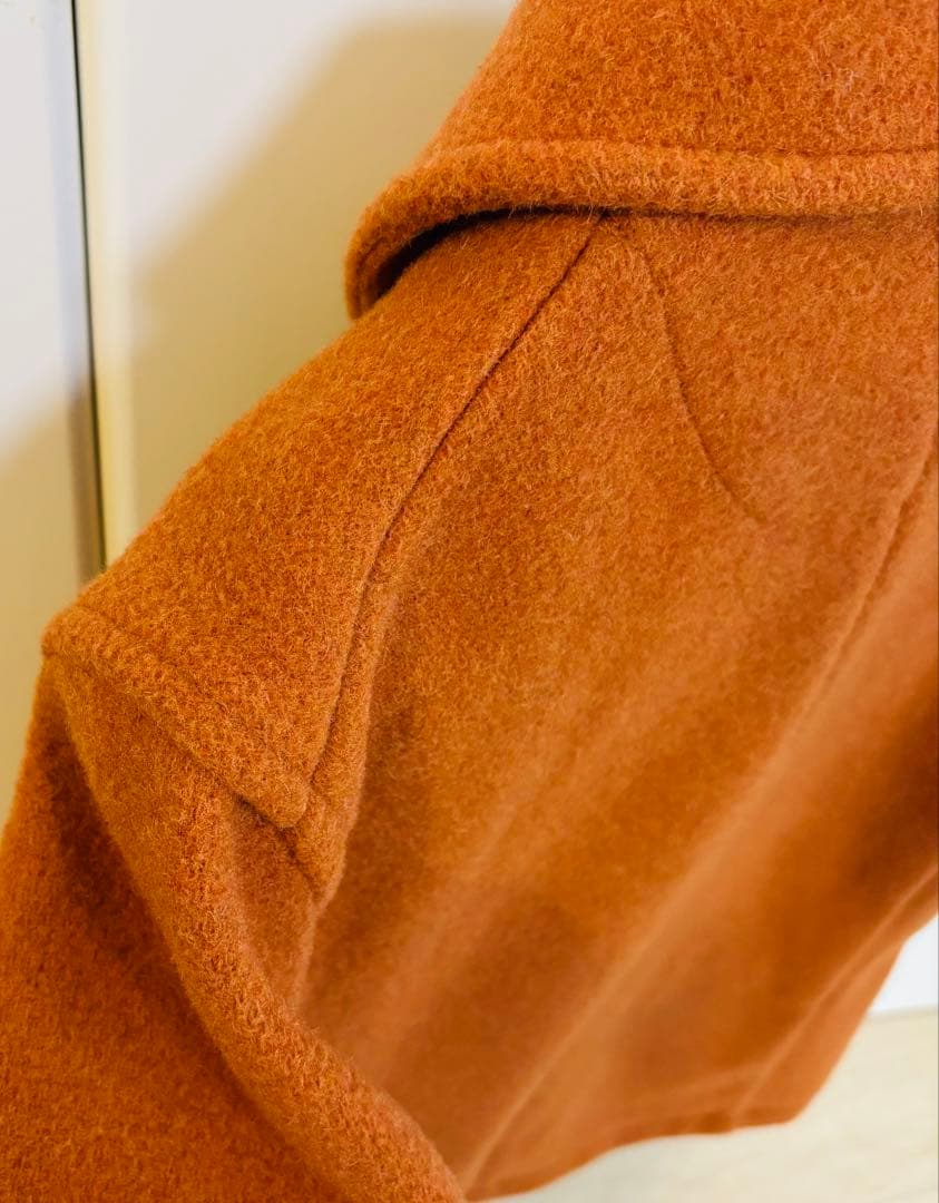 【美品】DANTON ダントン ウールモッサコート オレンジ系　３８サイズ
