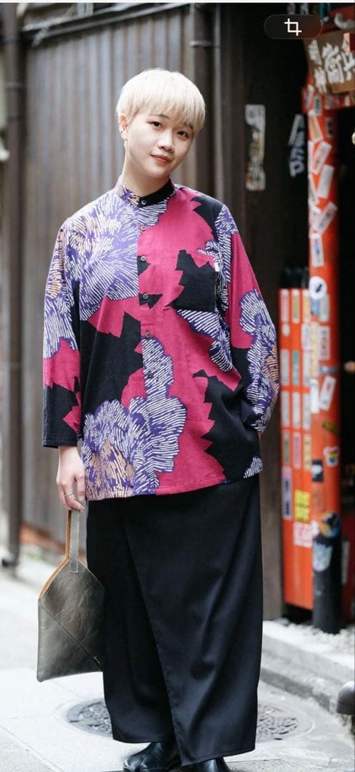 1回着　おしゃれなシャツジャケット　ソウソウ　薙刀長草衣　芍薬　灯火