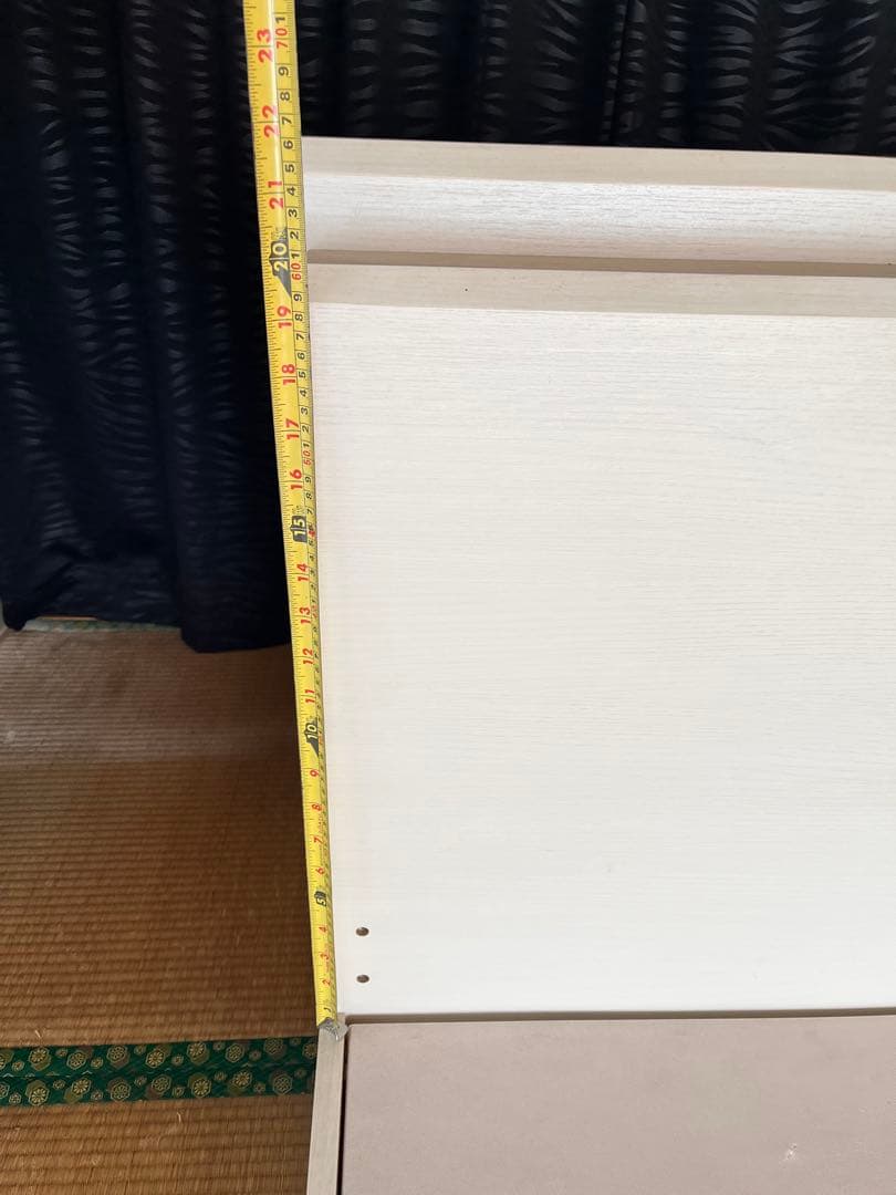 木製ダブルベッドフレーム 収納棚付き（コンセント2個口）