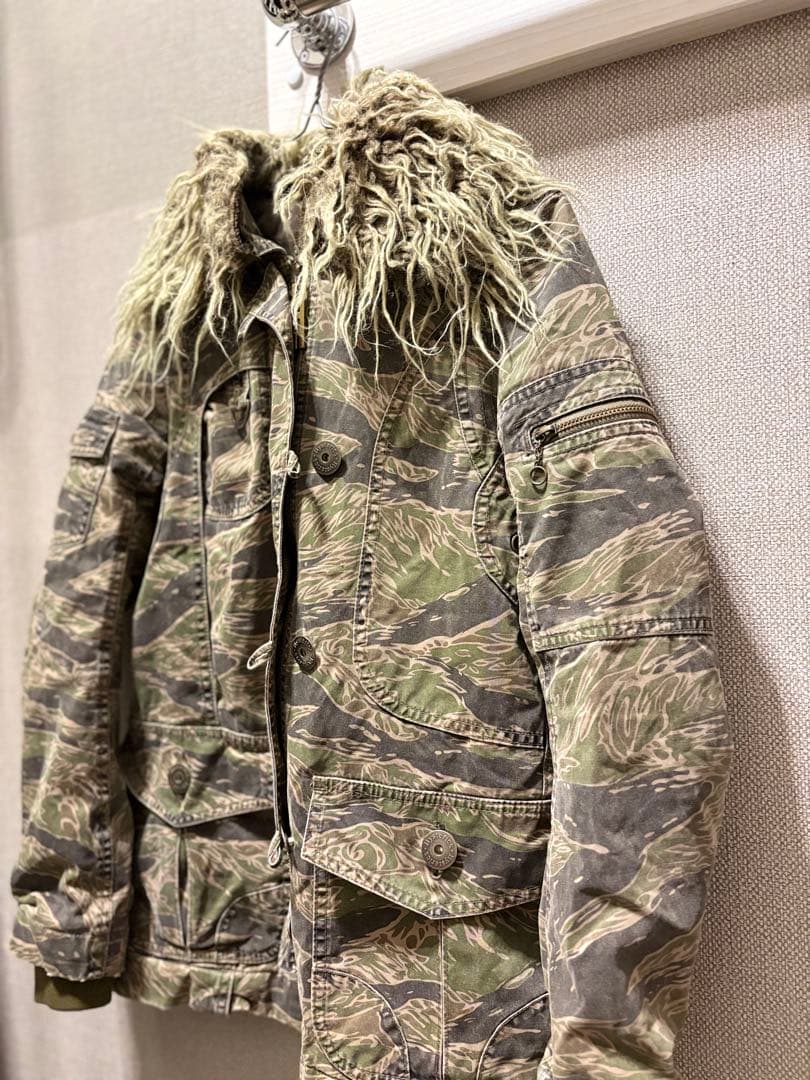 HYSTERIC 迷彩柄 ミリタリージャケット　ファー付き　Free size