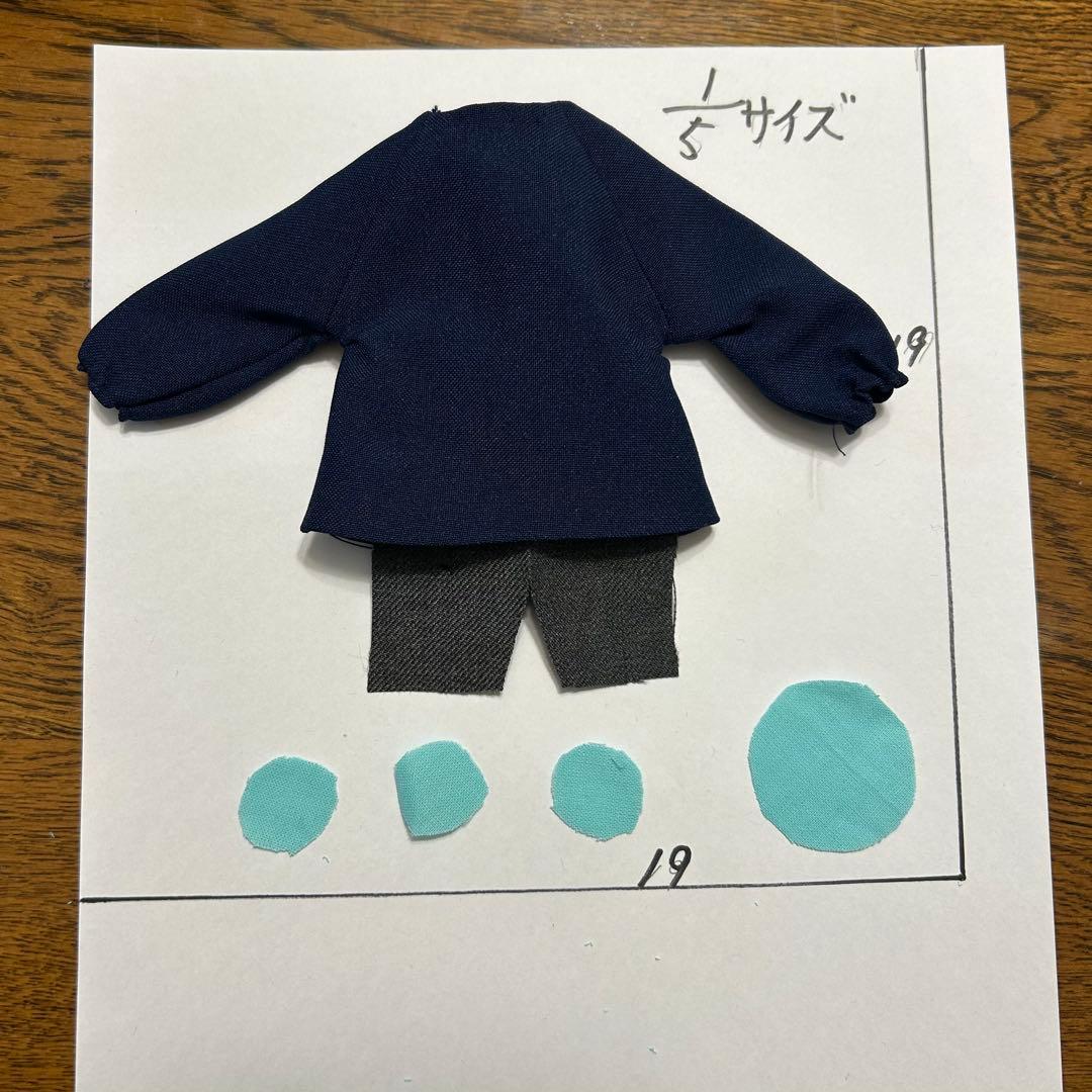 華　ミニチュアリメイクオーダー　3点　デザインスモック、シャツ、半ズボン