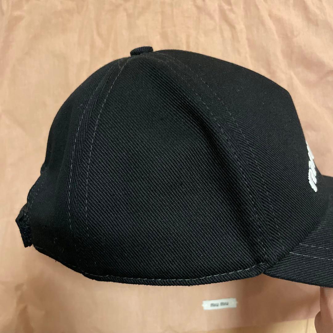 miu miu ミュウミュウ ドリルベースボールキャップ S ブラック
