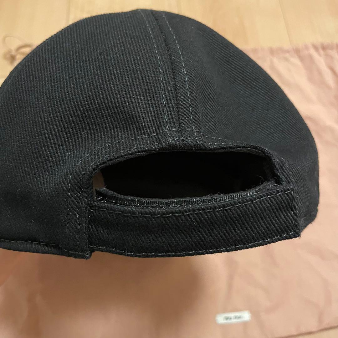 miu miu ミュウミュウ ドリルベースボールキャップ S ブラック