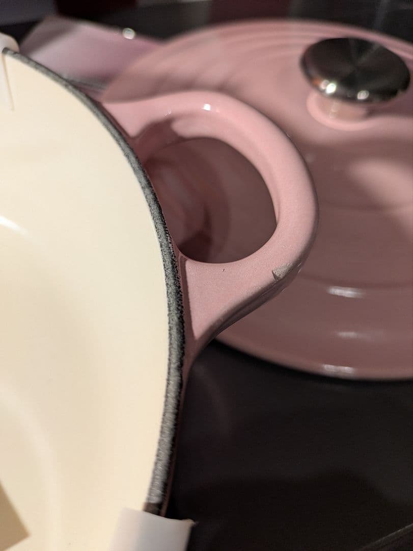 ルクルーゼ　両手鍋　ジャポネーズ　24cm　アンティークローズ　ピンク ココット