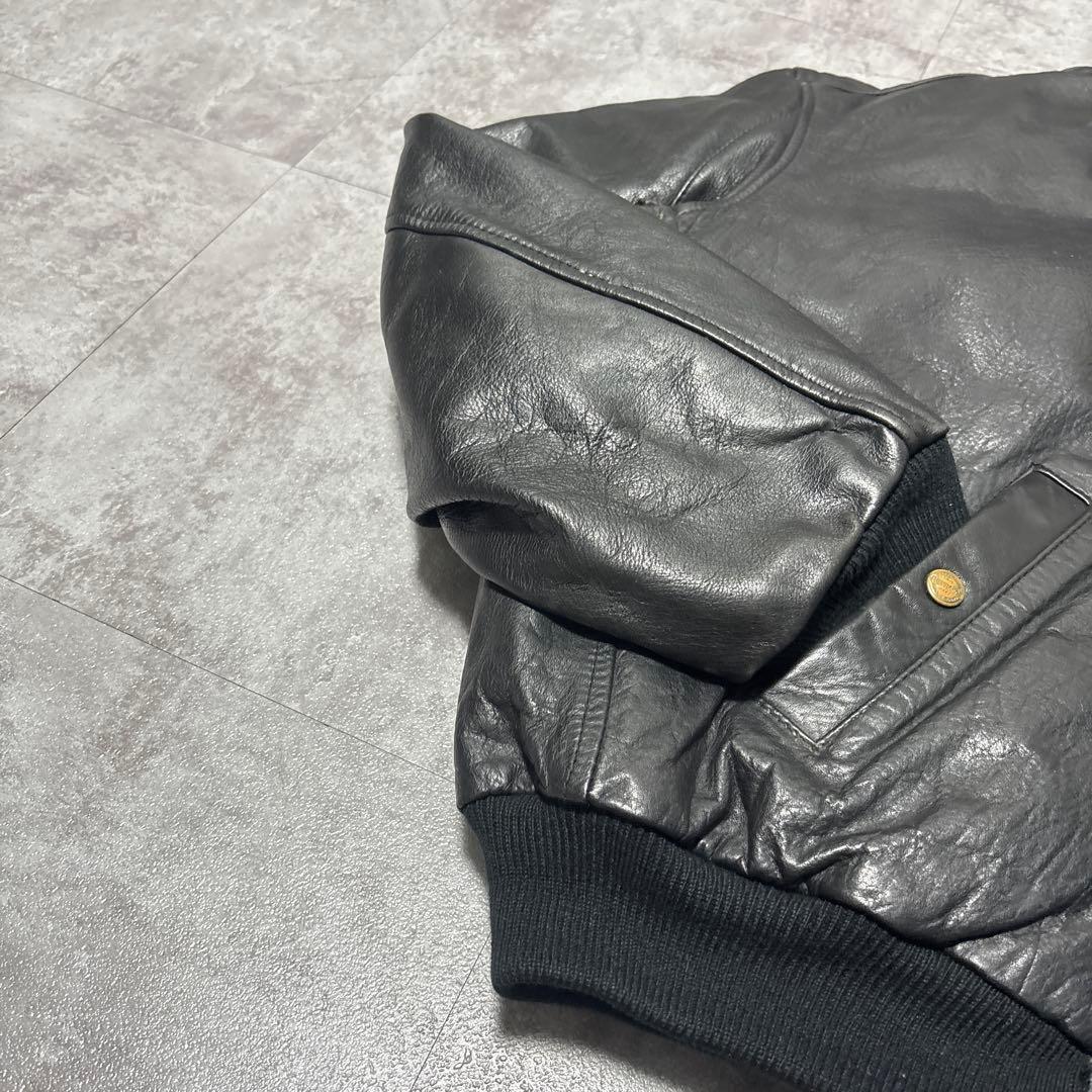 80s chevignon leather down jacket ダウンL
