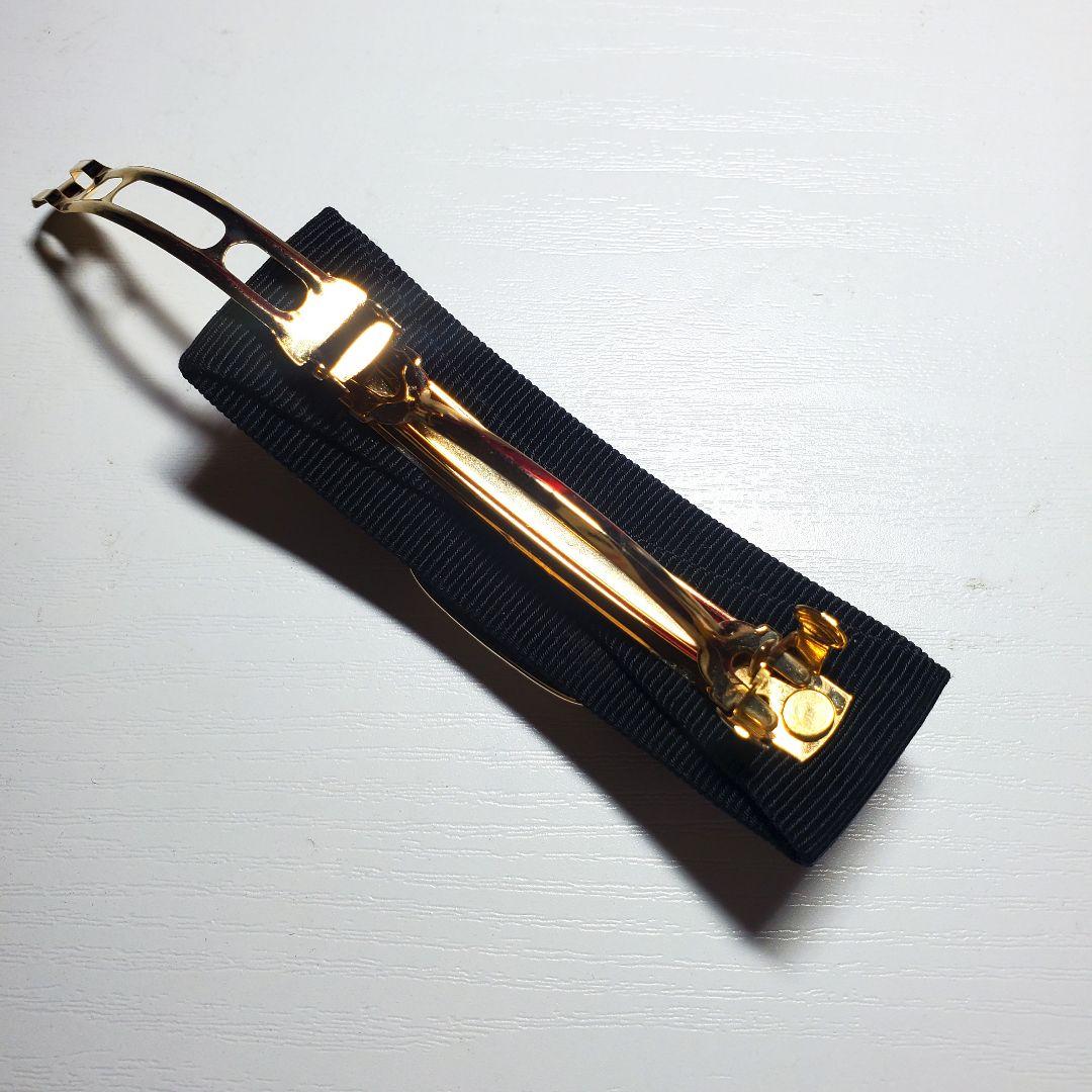 【週末限定セール☆極美品】フェラガモ ヴァラ バレッタ 黒×ゴールド h012