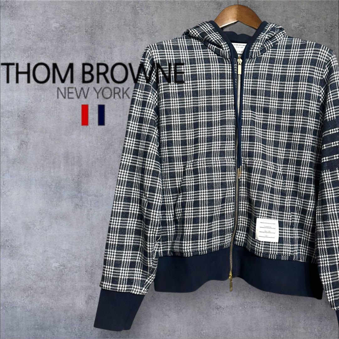【美品】トムブラウン 4bar マイクロチェック ジャガード パーカー