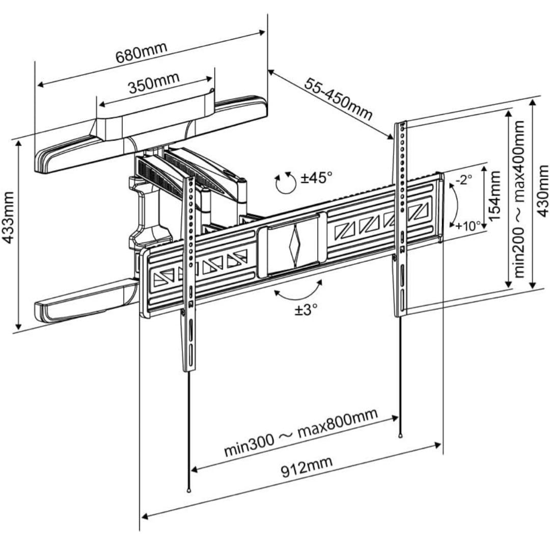 【開封済み未使用】テレビ 壁掛け 金具 55~90型 TV VA426 ホワイト