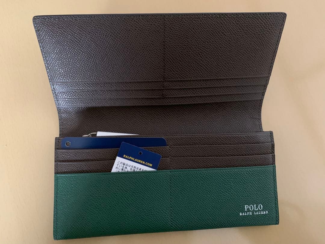POLO RALPH LAUREN 長財布 ブラウン/グリーン