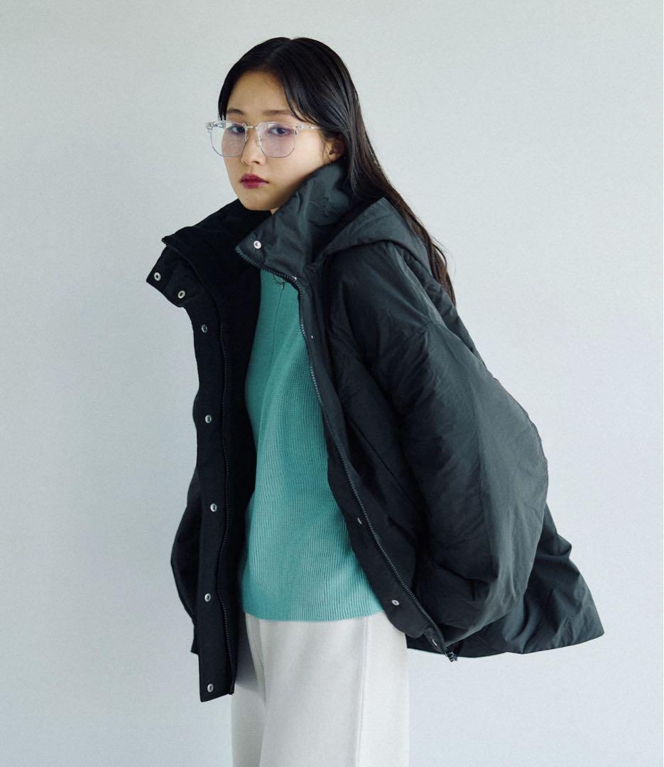 【撥水加工付き】エアサーマル2WAYショートコート 黒