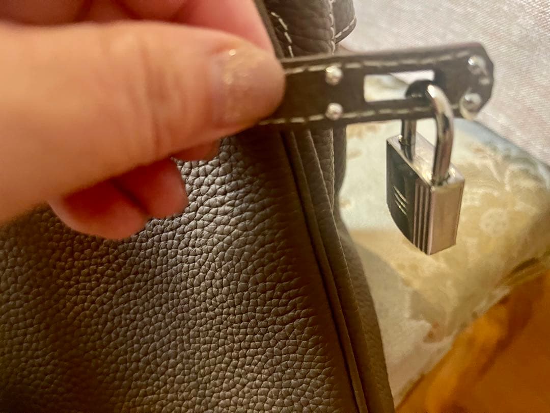 ブラウンレザー ハンドバッグ　バーキン25風　本革