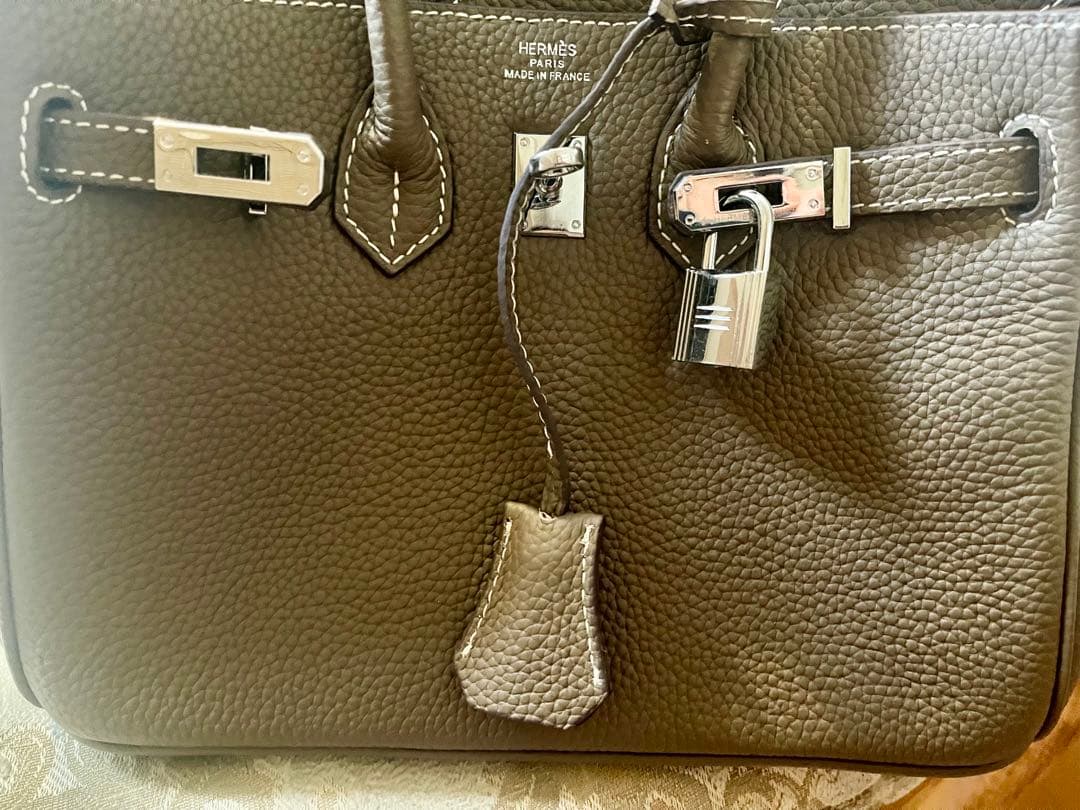 ブラウンレザー ハンドバッグ　バーキン25風　本革