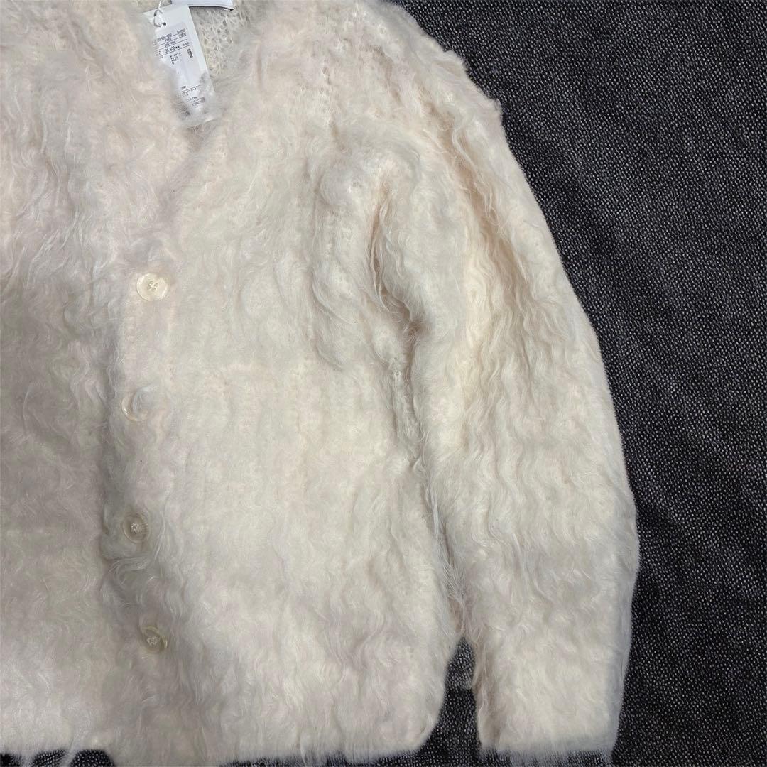 タグ付き新品✨ユナイテッドアローズ　ファーリーオーバーカーディガン シャギー　白
