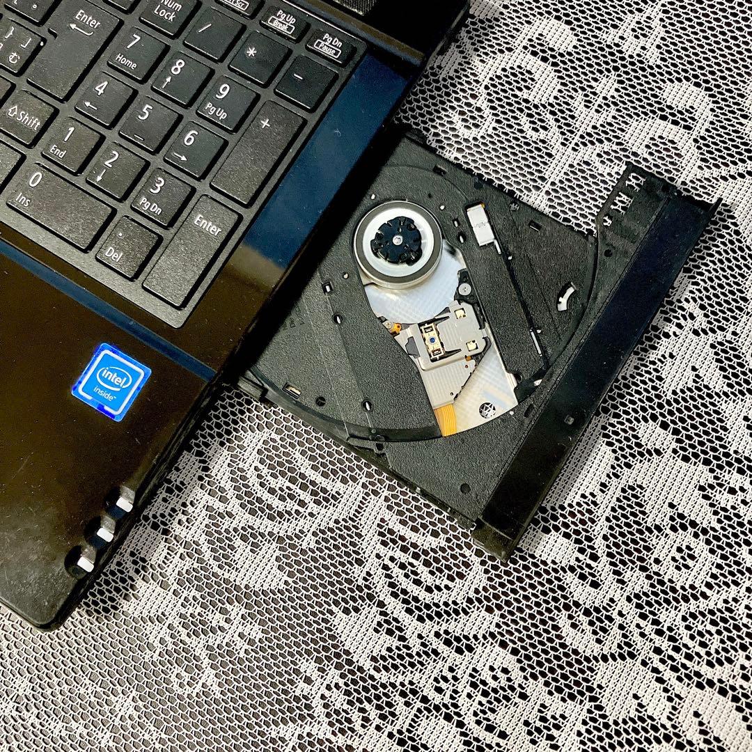 大容量1TB✨NECノートパソコン 艶のある黒 初心者さん向けDVD カメラ