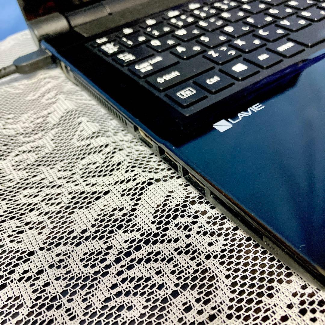 大容量1TB✨NECノートパソコン 艶のある黒 初心者さん向けDVD カメラ