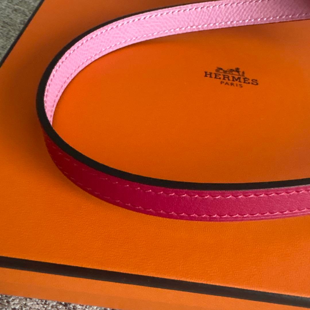 エルメス　ベルト　リバーシブル　コリエドシアン　ピンク　Z刻印