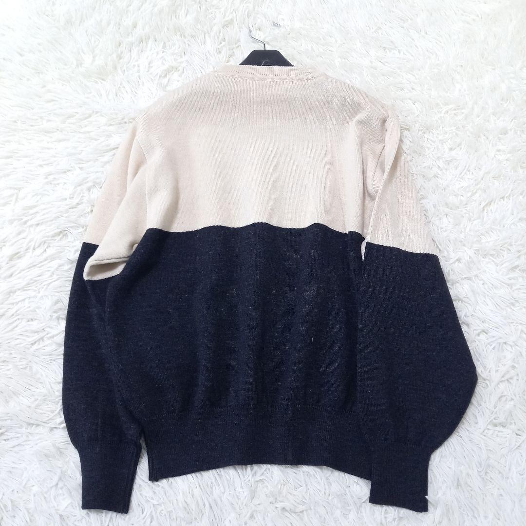 ●美品●　Christian Dior　バイカラー　ニット　刺繍　ロゴ